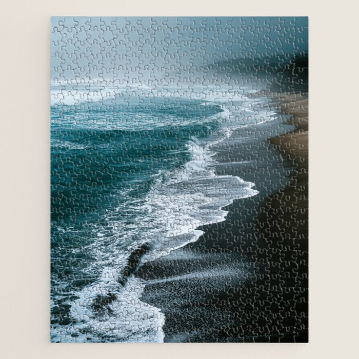 Misty Shoreline - Moody Ocean Photography Print Jigsaw Puzzle Gallery Image 1