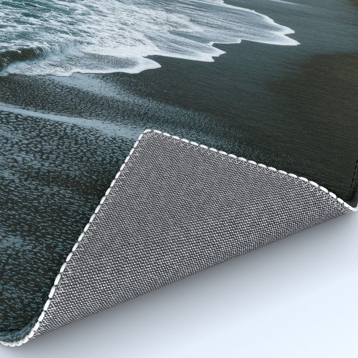 Misty Shoreline - Moody Ocean Photography Print Rug Gallery Image 4
