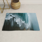 Misty Shoreline - Moody Ocean Photography Print Rug Gallery Image 1