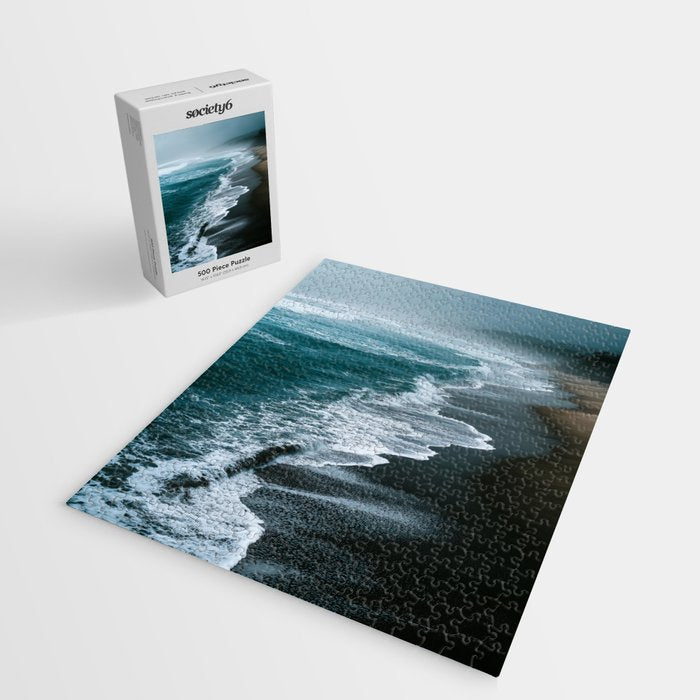 Misty Shoreline - Moody Ocean Photography Print Jigsaw Puzzle Gallery Image 2