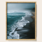 Misty Shoreline - Moody Ocean Photography Print Serving Tray Gallery Image 1