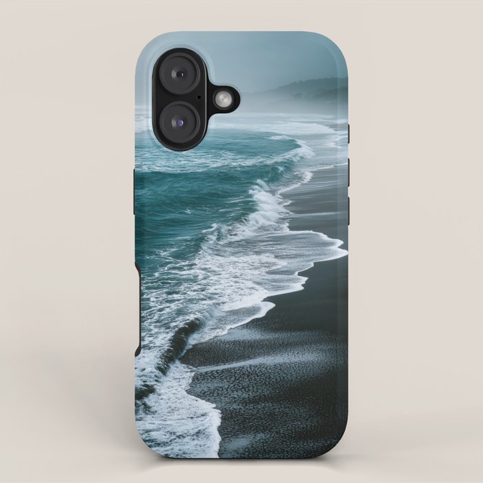 Misty Shoreline - Moody Ocean Photography Print iPhone Case Gallery Image 1
