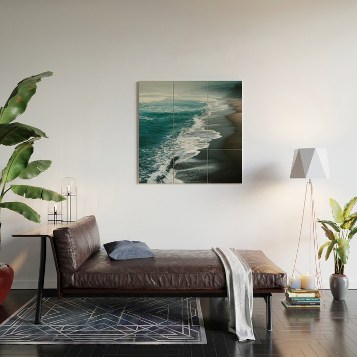 Misty Shoreline - Moody Ocean Photography Print Wood Wall Art Gallery Image 2