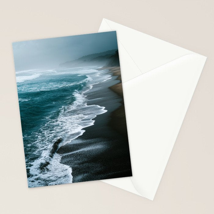Misty Shoreline - Moody Ocean Photography Print Stationery Card Gallery Image 2