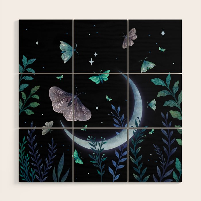 Moth Garden Wood Wall Art Gallery Image 1