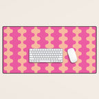 Fun Ogee A-Go-Go Pop Stripes Retro Contemporary Vertical Pattern in Pink Desk Mat Gallery Image 1