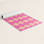Fun Ogee A-Go-Go Pop Stripes Retro Contemporary Vertical Pattern in Pink Yoga Mat Gallery Image 2