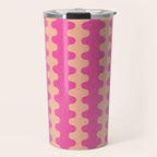 Fun Ogee A-Go-Go Pop Stripes Retro Contemporary Vertical Pattern in Pink Travel Mug Gallery Image 1
