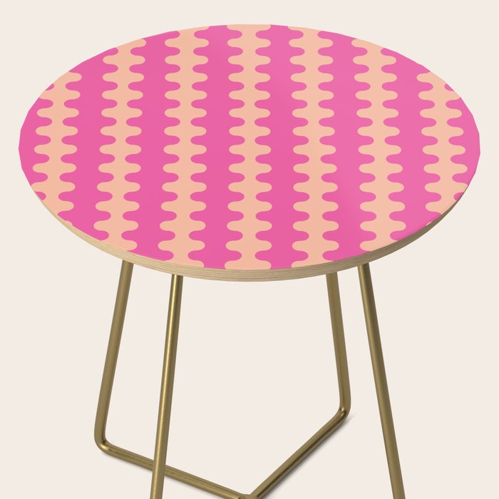 Fun Ogee A-Go-Go Pop Stripes Retro Contemporary Vertical Pattern in Pink Side Table Gallery Image 2