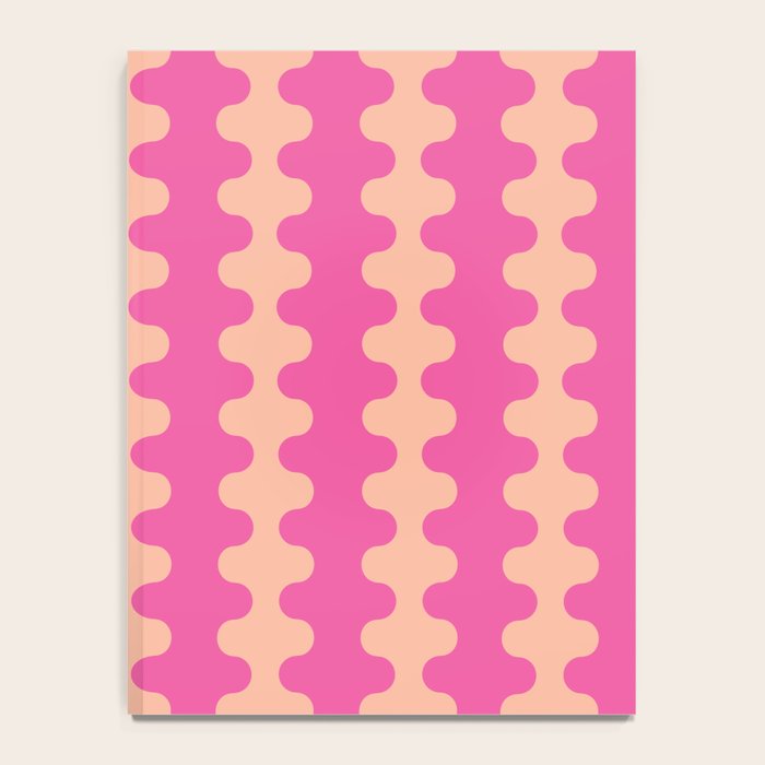 Fun Ogee A-Go-Go Pop Stripes Retro Contemporary Vertical Pattern in Pink Notebook Gallery Image 4