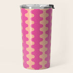 Fun Ogee A-Go-Go Pop Stripes Retro Contemporary Vertical Pattern in Pink Travel Mug Gallery Image 2
