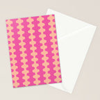 Fun Ogee A-Go-Go Pop Stripes Retro Contemporary Vertical Pattern in Pink Stationery Card Gallery Image 2