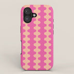 Fun Ogee A-Go-Go Pop Stripes Retro Contemporary Vertical Pattern in Pink iPhone Case Gallery Image 1