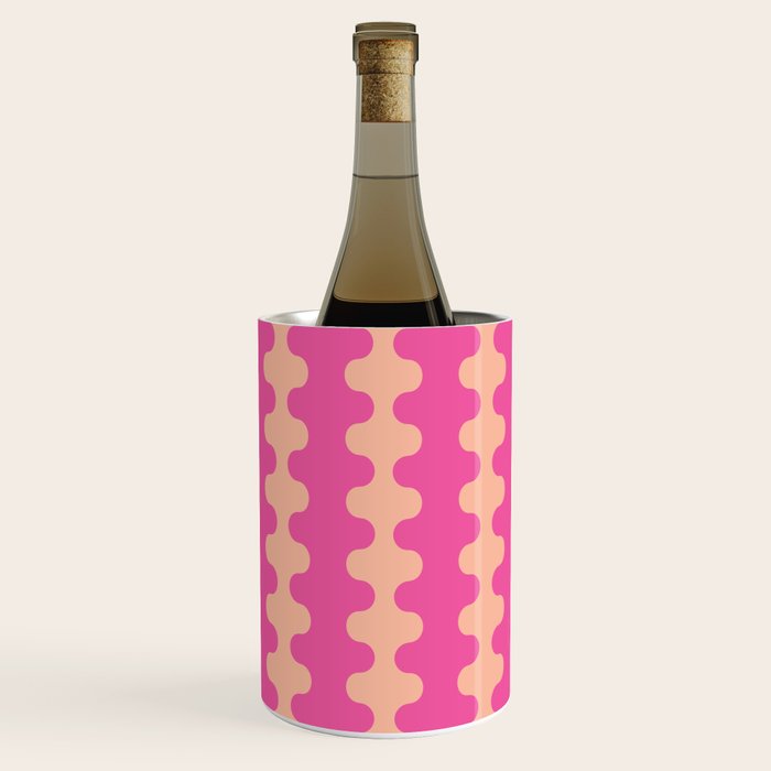 Fun Ogee A-Go-Go Pop Stripes Retro Contemporary Vertical Pattern in Pink Wine Chiller Gallery Image 1