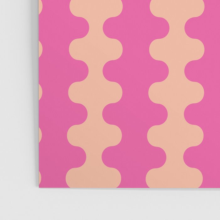 Fun Ogee A-Go-Go Pop Stripes Retro Contemporary Vertical Pattern in Pink Poster Gallery Image 3