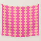 Fun Ogee A-Go-Go Pop Stripes Retro Contemporary Vertical Pattern in Pink Wall Tapestry Gallery Image 4