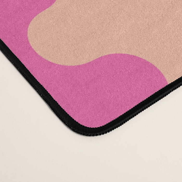 Fun Ogee A-Go-Go Pop Stripes Retro Contemporary Vertical Pattern in Pink Desk Mat Gallery Image 4