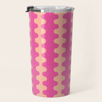 Fun Ogee A-Go-Go Pop Stripes Retro Contemporary Vertical Pattern in Pink Travel Mug Gallery Image 3