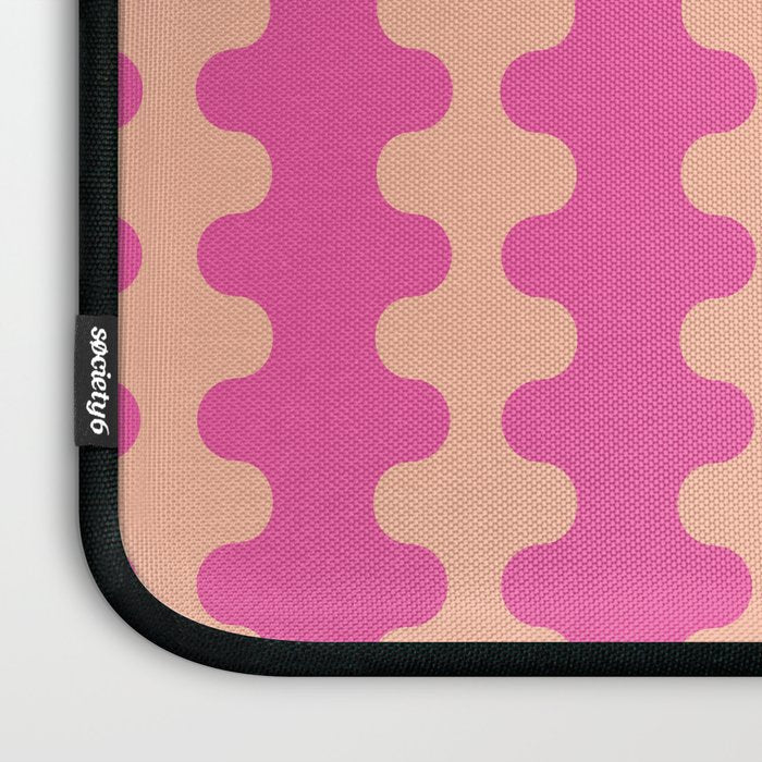 Fun Ogee A-Go-Go Pop Stripes Retro Contemporary Vertical Pattern in Pink Laptop Sleeve Gallery Image 3