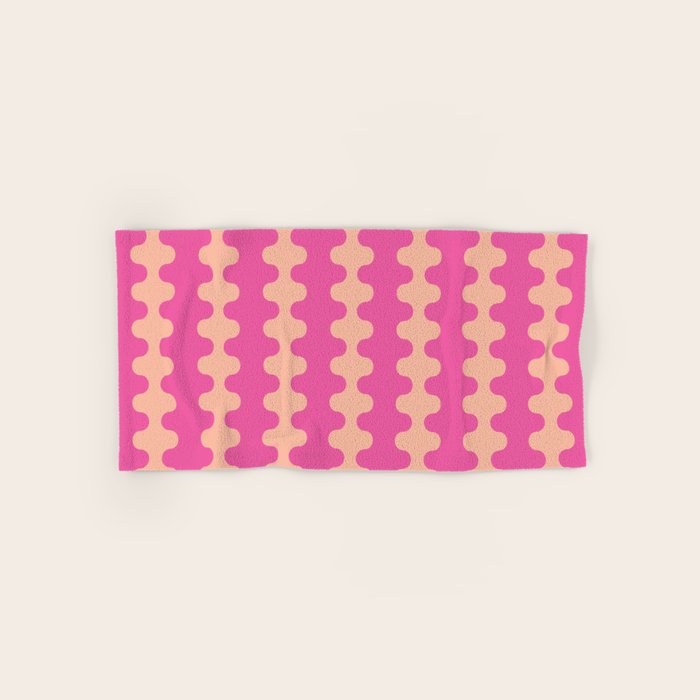 Fun Ogee A-Go-Go Pop Stripes Retro Contemporary Vertical Pattern in Pink Bath Towel Gallery Image 1