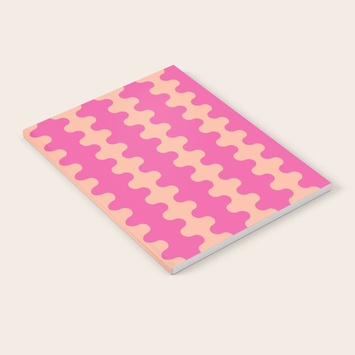 Fun Ogee A-Go-Go Pop Stripes Retro Contemporary Vertical Pattern in Pink Notebook Gallery Image 2