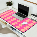 Fun Ogee A-Go-Go Pop Stripes Retro Contemporary Vertical Pattern in Pink Desk Mat Gallery Image 2