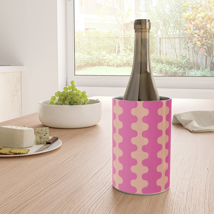 Fun Ogee A-Go-Go Pop Stripes Retro Contemporary Vertical Pattern in Pink Wine Chiller Gallery Image 4