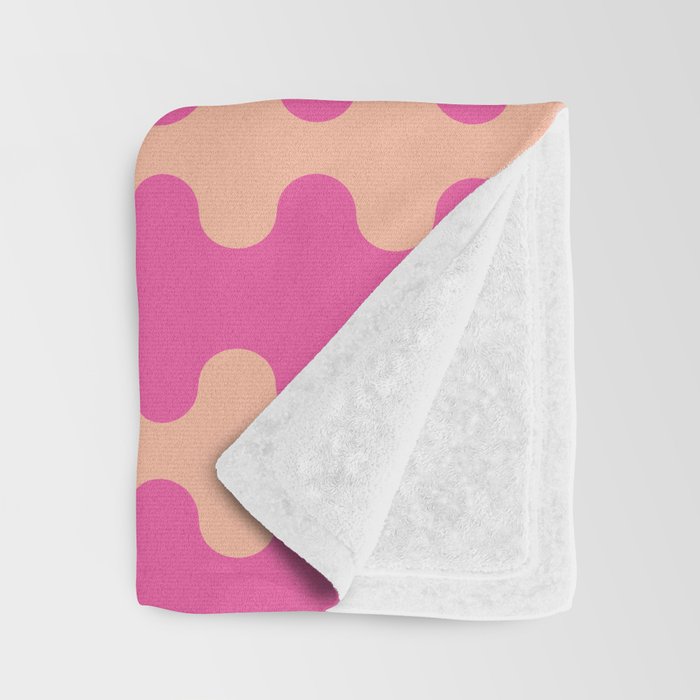 Fun Ogee A-Go-Go Pop Stripes Retro Contemporary Vertical Pattern in Pink Throw Blanket Gallery Image 3