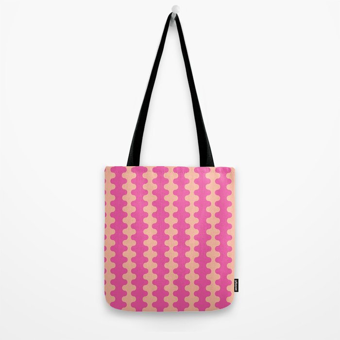 Fun Ogee A-Go-Go Pop Stripes Retro Contemporary Vertical Pattern in Pink Tote Bag Gallery Image 2