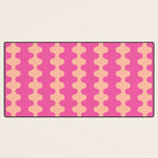 Fun Ogee A-Go-Go Pop Stripes Retro Contemporary Vertical Pattern in Pink Desk Mat Gallery Image 3