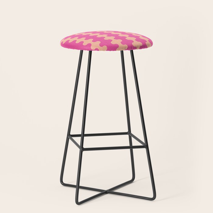 Fun Ogee A-Go-Go Pop Stripes Retro Contemporary Vertical Pattern in Pink Stool Gallery Image 1