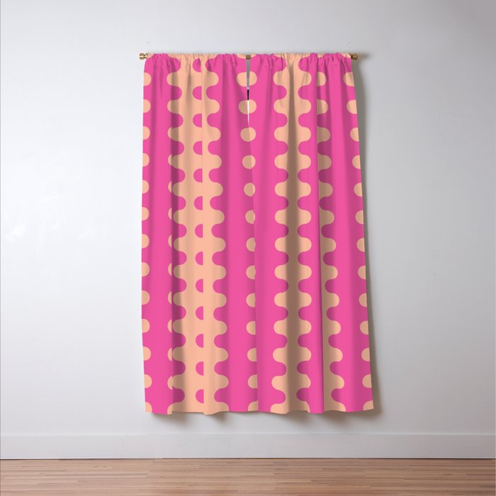 Fun Ogee A-Go-Go Pop Stripes Retro Contemporary Vertical Pattern in Pink Window Curtain Gallery Image 3
