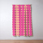 Fun Ogee A-Go-Go Pop Stripes Retro Contemporary Vertical Pattern in Pink Window Curtain Gallery Image 3