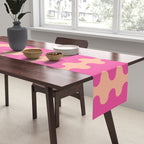 Fun Ogee A-Go-Go Pop Stripes Retro Contemporary Vertical Pattern in Pink Table Runner Gallery Image 2