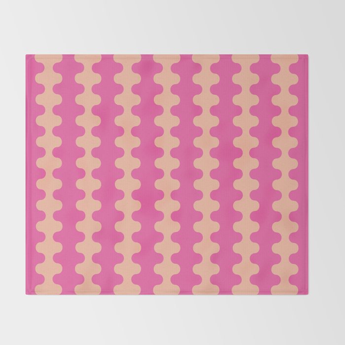 Fun Ogee A-Go-Go Pop Stripes Retro Contemporary Vertical Pattern in Pink Throw Blanket Gallery Image 2
