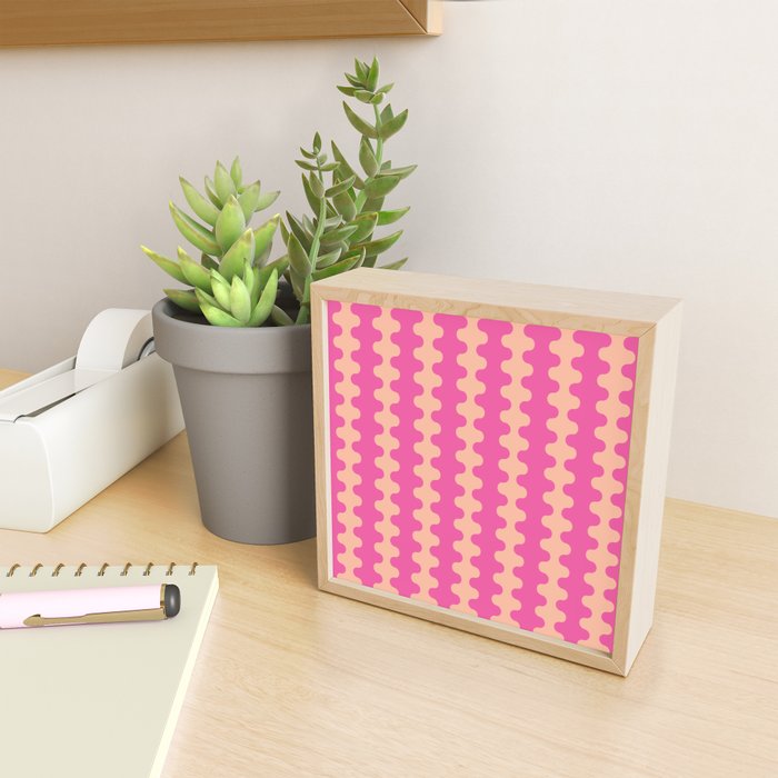 Fun Ogee A-Go-Go Pop Stripes Retro Contemporary Vertical Pattern in Pink Mini Art Print Gallery Image 2