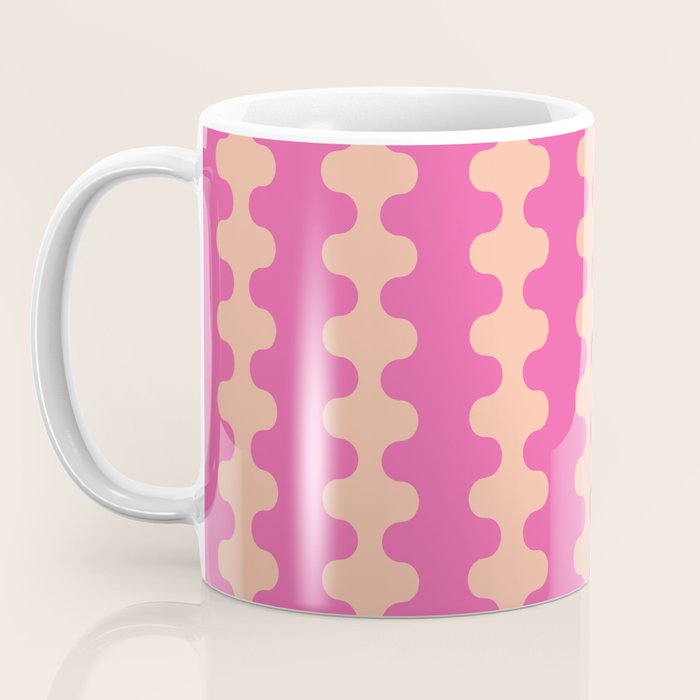 Fun Ogee A-Go-Go Pop Stripes Retro Contemporary Vertical Pattern in Pink Coffee Mug Gallery Image 3
