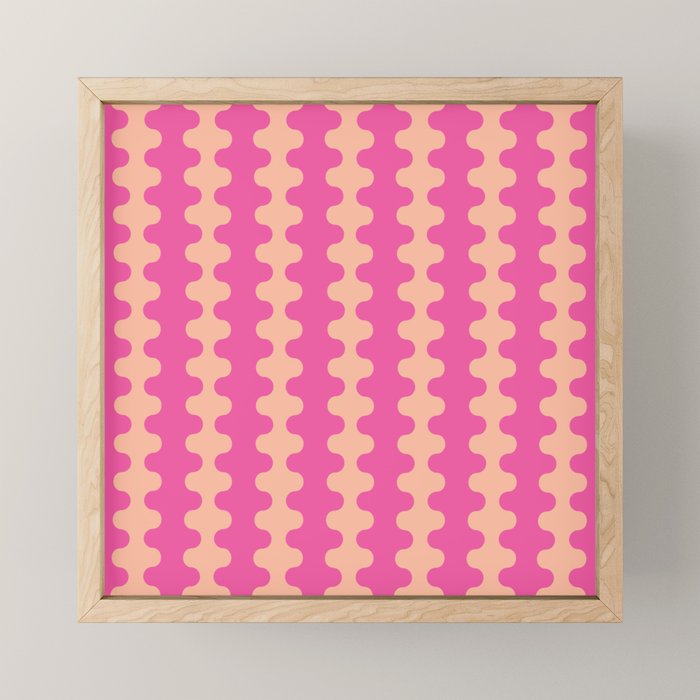 Fun Ogee A-Go-Go Pop Stripes Retro Contemporary Vertical Pattern in Pink Mini Art Print Gallery Image 1