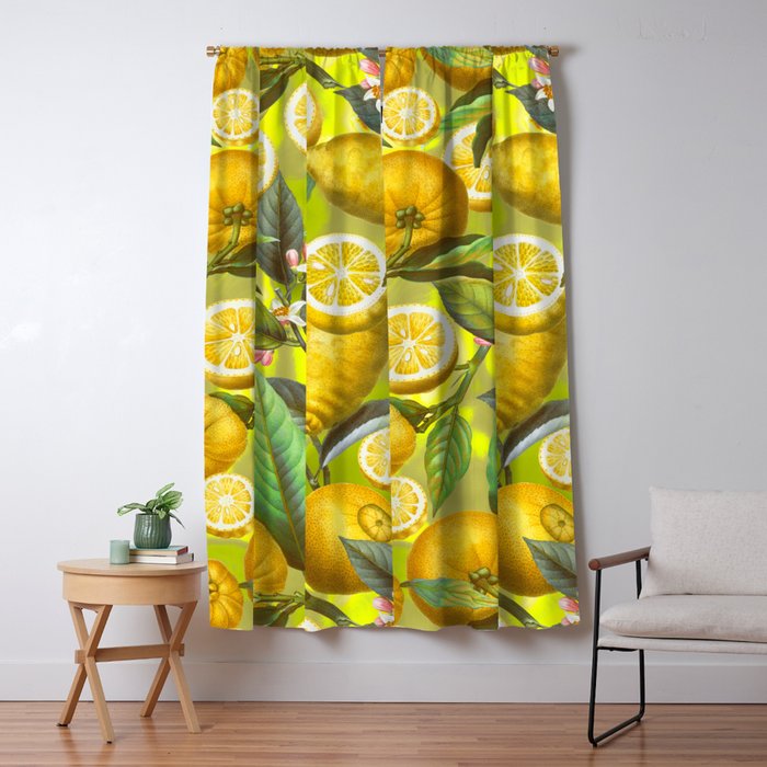 Cyber Lime Summer Window Curtain Gallery Image 1