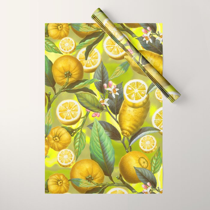 Cyber Lime Summer Wrapping Paper Gallery Image 1