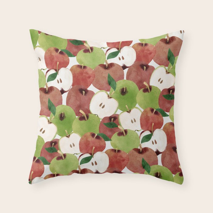 Still life of french apples Throw Pillow Gallery Image 6