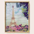 A Floral View of the Eiffel Tower Serving Tray Gallery Image 1