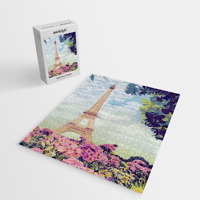 A Floral View of the Eiffel Tower Jigsaw Puzzle Gallery Image 2