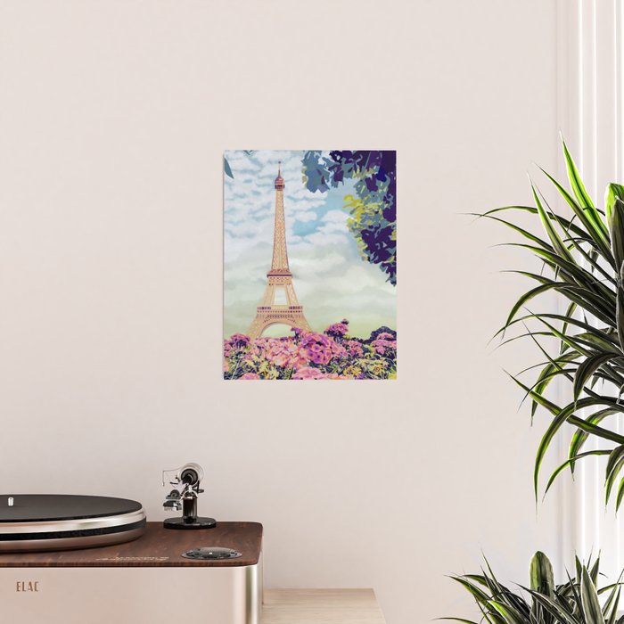 A Floral View of the Eiffel Tower Poster Gallery Image 2