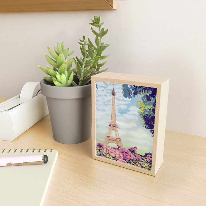 A Floral View of the Eiffel Tower Mini Art Print Gallery Image 2