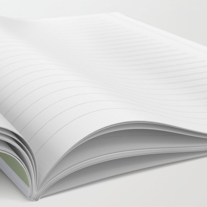 Classic Double Stripe Pattern in Light Silver Gray and Sage Green  Notebook Gallery Image 2