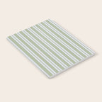 Classic Double Stripe Pattern in Light Silver Gray and Sage Green  Notebook Gallery Image 2