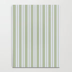 Classic Double Stripe Pattern in Light Silver Gray and Sage Green  Notebook Gallery Image 4