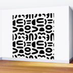 Abstract black and white symbol art pattern Wall Mural Gallery Image 2