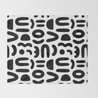 Abstract black and white symbol art pattern Throw Blanket Gallery Image 2